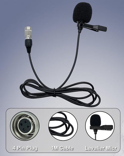 Lavalier Lapel Microphone Unidirectional Condenser Mic for Audio-Technica Wireless Bodypack Transmitter ATW-110G, ATW-T310, ATW-T701,ATW-T1000, ATW-T1001, ATW-T1000 (Hirose 4 Pin Plug)