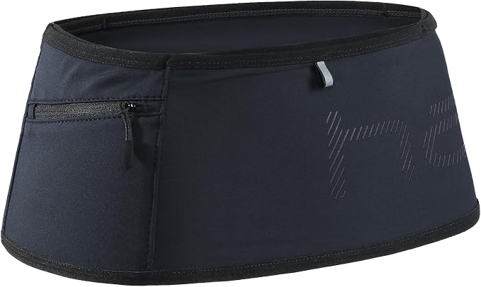 Haimont Lightweight Trail Running Waist Belt, Hydration Storage Belt Waist Pack for Men and Women with Zipper Pocket,Dark Grey, S