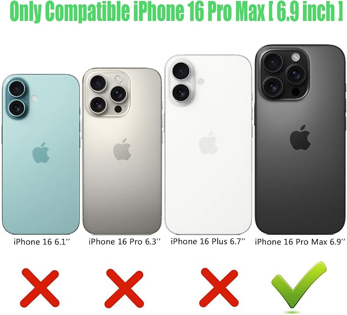 Wireless Charging Case for iPhone 16 Pro Max, 12000mAh High Capacity Portable Rechargeable Battery Case Qi Wireless Charging with iPhone 16 Pro Max (6.9 inch) Extended Battery Charger Cover(Black)