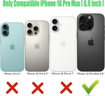 Wireless Charging Case for iPhone 16 Pro Max, 12000mAh High Capacity Portable Rechargeable Battery Case Qi Wireless Charging with iPhone 16 Pro Max (6.9 inch) Extended Battery Charger Cover(Black)