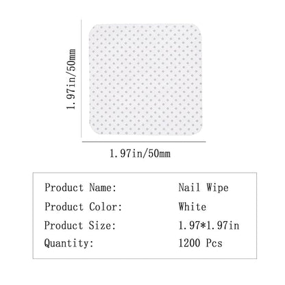 Absorbable Soft Gel Nail Polish Remover Cotton Pads - 1200 Pcs Lint-Free Non-Woven Fabric Wipes for Nails & Lash Extension Glue Cleaning