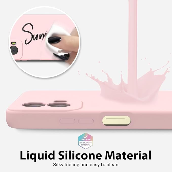 oakxco for Motorola Moto G Power 5G 2024 Phone Case Liquid Silicone, Thin Slim Soft Rubber Gel TPU Plain Simple Cover for Women Girl Cute, Matte Solid Color, Light Pink