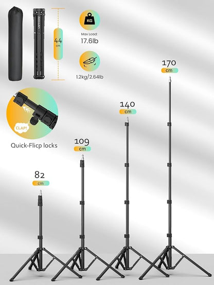 Phone Gimbal Stabilizer 3-Axis Smartphone Foldable Gimbal for iPhone Gimble with Focus Wheel-AOCHUAN Smart XE&AOCHUAN 1.7M Complete Camera Tripod& E10 Aluminum Extension Rod