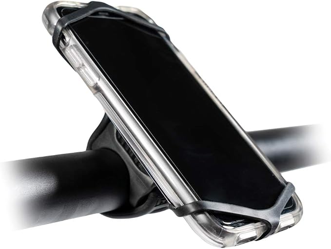 LEZYNE Lightweight Machined Aluminum Smart Grip Bicycle Phone Mount | Highly Flexible Band, Non-Slip Material, Includes Two Strap Sizes | Road, Gravel, or Mountain Bike Rides - 100.6mm, 57.1mm, 44.4mm