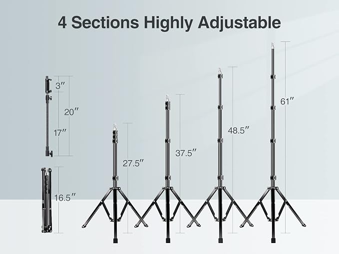 Elitehood 81" Tall Flexible Tripod Stand for iPhone with 17in Adjustable Gooseneck with Remote Compatible with iPhone 13 Pro Max / 13 Pro / 12 Pro Max, Android Phone