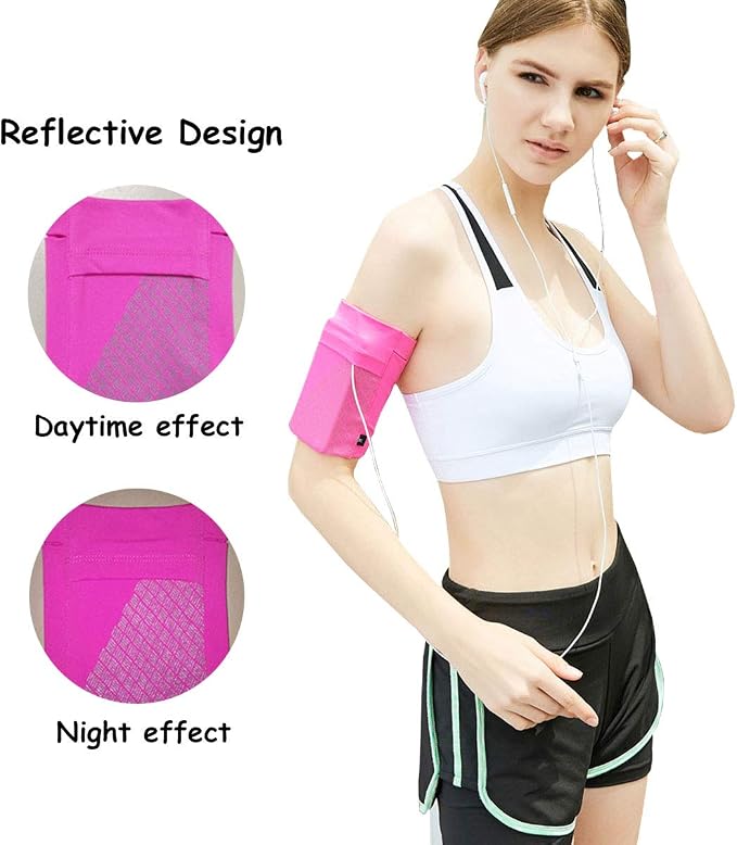 Universal Sports Running Armband Phone Armbands Exercise Arm Holder for Running, Fitness Gym Workouts, (Pink,S)
