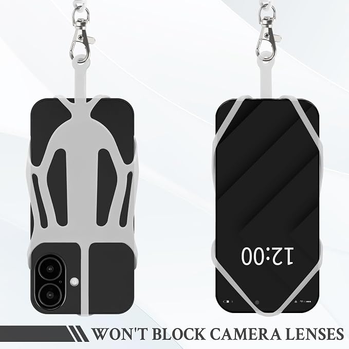 HOTEMIA Silicone Phone Lanyard Holder with Carabiner, Universal Phone Strap,Anti-Theft Phone Case with retractable tether