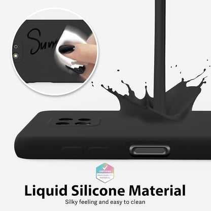 oakxco for Motorola Moto G Power 2021 Phone Case Liquid Silicone, Thin Slim Soft Rubber Gel TPU Plain Simple Cover for Women Girl Cute, Matte Solid Color, Black