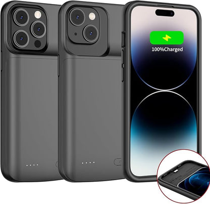 JCK 7000mAh Battery Case for iPhone 14 Plus 14 Pro Max 13 Pro Max 12 Pro Max Ultra Slim Battery Charging Case Rechargeable Anti Fall Protection Charger Cover 6.7'', Support Apple Pay, CarPlay, BX12
