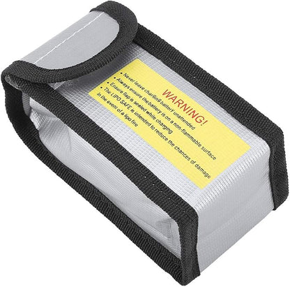 Fireproof High Temperature Battery Protective Bag Explosionproof for Charging Traveling Storage Fiberglass Black 6.5*5*12.5cm