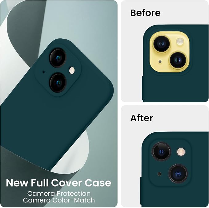 FireNova Designed for iPhone 14 Case, Silicone Upgraded [Camera Protection] Phone Case, Soft Anti-Scratch Microfiber Lining Inside, 6.1 inch, Teal