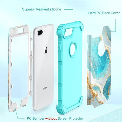 Hocase for iPhone 8 Plus Case, iPhone 7 Plus Case, Heavy Duty Shockproof Protection Hard Plastic+Silicone Rubber Hybrid Protective Case for iPhone 7 Plus/iPhone 8 Plus - Teal