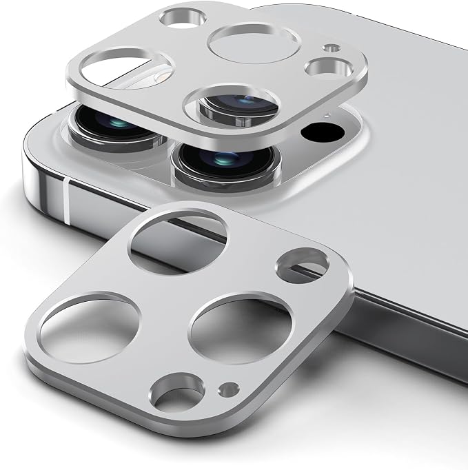2 Packs Camera Lens Protector for iPhone 14 Pro Max/iPhone 14 Pro Matte Alloy Camera Cover Lens Shield No Lens [Unobstructed Shooting] [Case Friendly] [Premuim Metal] Silver