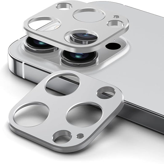 2 Packs Camera Lens Protector for iPhone 14 Pro Max/iPhone 14 Pro Matte Alloy Camera Cover Lens Shield No Lens [Unobstructed Shooting] [Case Friendly] [Premuim Metal] Silver