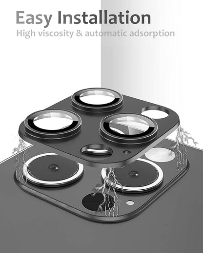 [2 Pack] Tamoria Compatible for iPhone 13 Pro / 13 Pro Max Camera Lens Protector Metal Plus Tempered Glass Camera Cover Support LIDAR Scanner, Anti-Explosion for iPhone 13 Pro Max /13 Pro Black