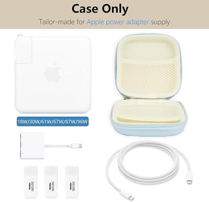 Charger Case for Macbook, Portable Tech Electronic Organizer Bag, Small Travel Storage Pouch for Laptop Accessories, MacBook Power Adapter, Charging Cords, USB Drives, Power Bank (Blue, M)