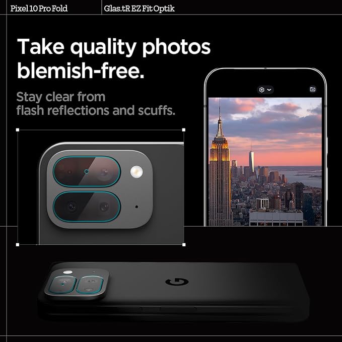 Spigen Camera Lens Screen Protector [Glas.tR EZ Fit Optik] Designed for Pixel 10 Pro Fold [Case Friendly] - 2 Pack