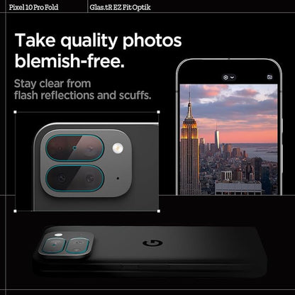 Spigen Camera Lens Screen Protector [Glas.tR EZ Fit Optik] Designed for Pixel 10 Pro Fold [Case Friendly] - 2 Pack