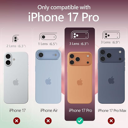 FireNova Magnetic for iPhone 17 Pro Case, Compatible with MagSafe, [Integrated Silicone Camera Control Button] [Camera Protection] Anti-Scratch Microfiber Lining Phone Case, 6.3", Lilac Purple
