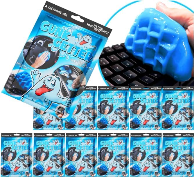 Cleaning Gel for Those Hard to Reach Places, Automotive Cup Holder Electronic Keyboard Office, Slime Gel Cleaner Dust Crumb Removal (Blueberry, 12 Pack)