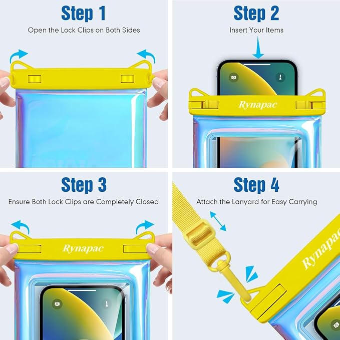 [Up to 8.5''] Floating Waterproof Phone Pouch, IPX8 Underwater Cell Phone Holder with Lanyard for iPhone 17 16 15 14 Pro Max, Galaxy S25 24 Ultra, Beach Cruise Ship Essentials Travel Must Haves
