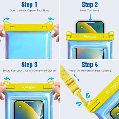 [Up to 8.5''] Floating Waterproof Phone Pouch, IPX8 Underwater Cell Phone Holder with Lanyard for iPhone 17 16 15 14 Pro Max, Galaxy S25 24 Ultra, Beach Cruise Ship Essentials Travel Must Haves