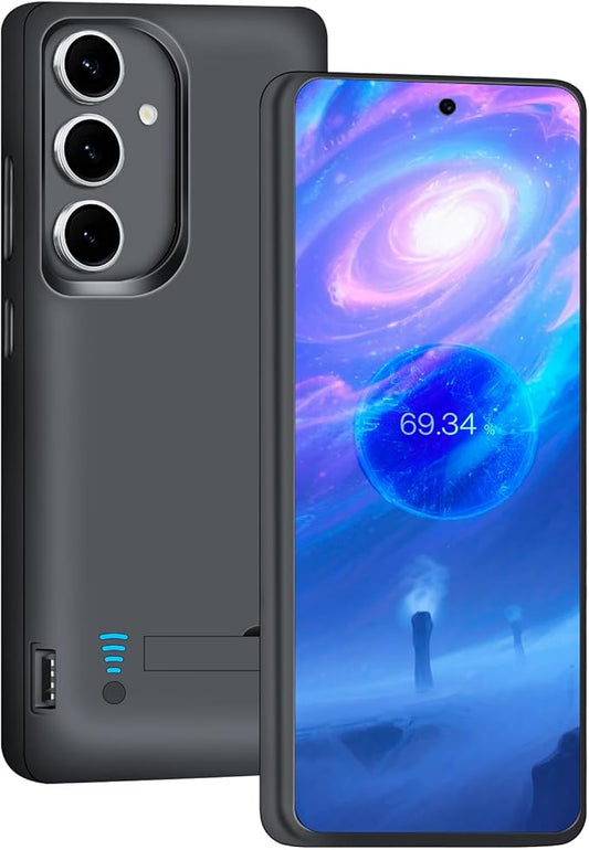 [Upgraded Battery Case for Samsung Galaxy S25+ / S24+, 5000mAh Rechargeable Extended Battery Charging Charger Case, Add 100% Extra Juice (6.7 Inches) Black