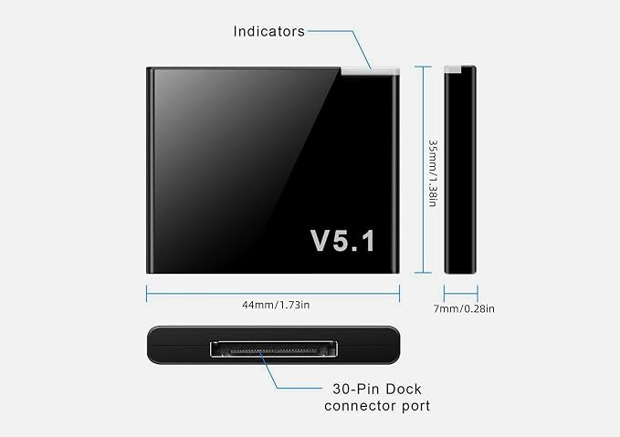 30 Pin Adapter, Wireless Stereo Audio Bluetooth 5.1 Music Receiver for Bose Sounddock II 2 10 Lifestyle V35 135 Digital Music System Home Entertainment Speakers Portable SounDock for iPod iPhone iPad