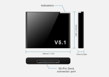 30 Pin Adapter, Wireless Stereo Audio Bluetooth 5.1 Music Receiver for Bose Sounddock II 2 10 Lifestyle V35 135 Digital Music System Home Entertainment Speakers Portable SounDock for iPod iPhone iPad