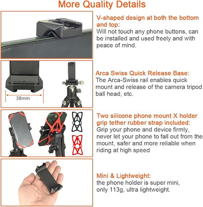 Aluminum 1"(25mm) Ball Mount Phone Holder Compatible with RAM mounts B size1 Inch Ball Double Socket Arm, Dual Protection Motorcycle Bike Handlebar Car Phone Holder with 1 Inch Ball