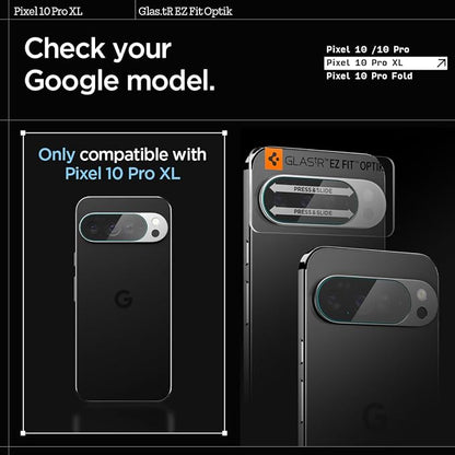 Spigen Camera Lens Screen Protector [Glas.tR EZ Fit Optik] Designed for Pixel 10 Pro XL [Case Friendly] - 2 Pack