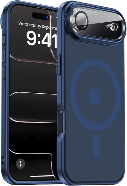 Magnetic for iPhone Air case, with Camera Lens Protector [10Ft Military-Grade Protection] Compatible with fit MagSafe Slim case for iPhone 17 Air 6.5 inch, Deep Blue