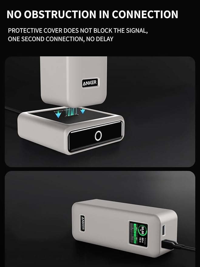 Case for Anker Charging Base 100W with 4 Ports Prime Power Bank Prime Power Bank,Soft Skin Silicone Case Cover with Lanyard，Full Protective Case for -Gray