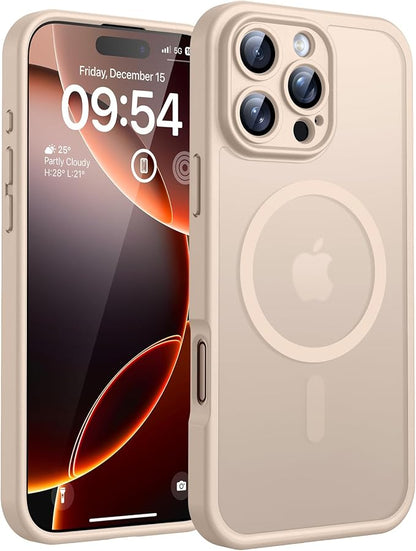 TOCOL for Phone 16 Pro Case, Compatible with Magsafe Charger, Full Camera Protection, Drop Protection, Translucent Matte Phone Case for iPhone 16 Pro 6.3 inch (Desert)