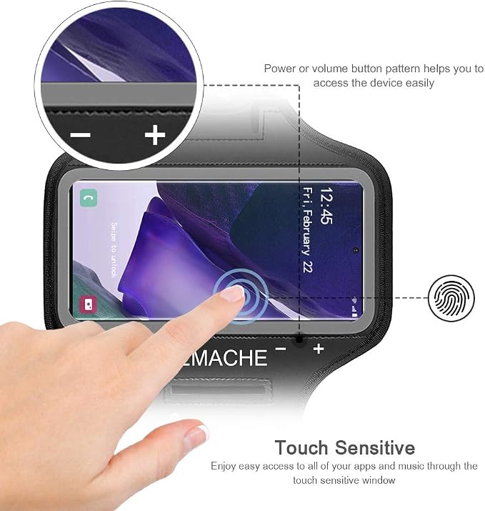 Galaxy Note 20, 20 Ultra Armband, JEMACHE Gym Running Workouts Water Resistant Arm Band Case for Samsung Galaxy Note 20/20 Ultra with Key Holder (Black)