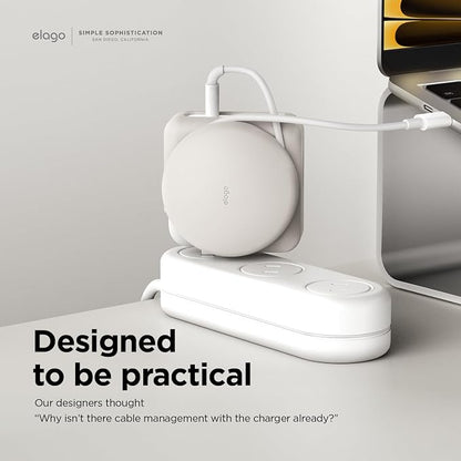elago Charger Cable Management Case, Cord Reel Organizor Compatible with MacBook Pro 14" M5 M4 M3 2024 2023 [A3426] [A3434] [A3112] [A3401] [A2918] [A2992], 70W (Stone)