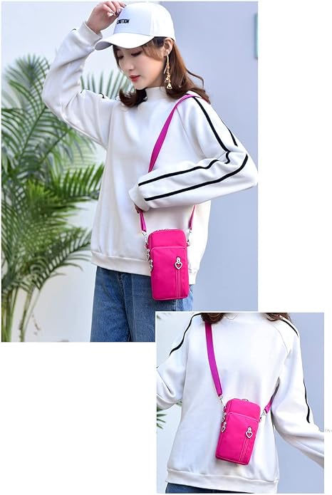 Women Crossbody Cell Phone Purse Wristband Sport Armband Wallet Bag Zipper Nylon Handbags