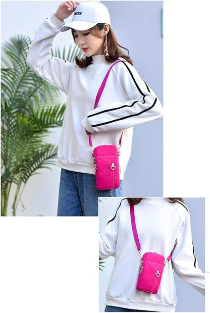 Women Crossbody Cell Phone Purse Wristband Sport Armband Wallet Bag Zipper Nylon Handbags