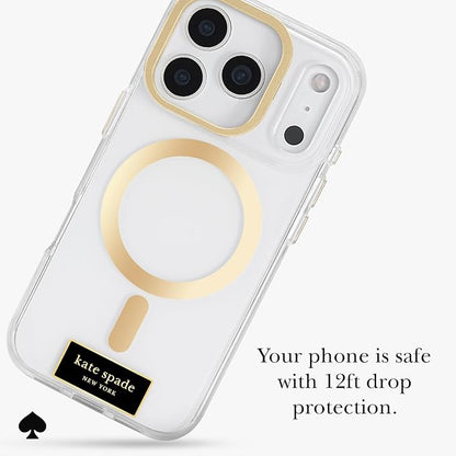 kate spade new york iPhone 17 Pro Case with Camera Stand - Compatible with MagSafe - Designer Phone Case - Icon Clear