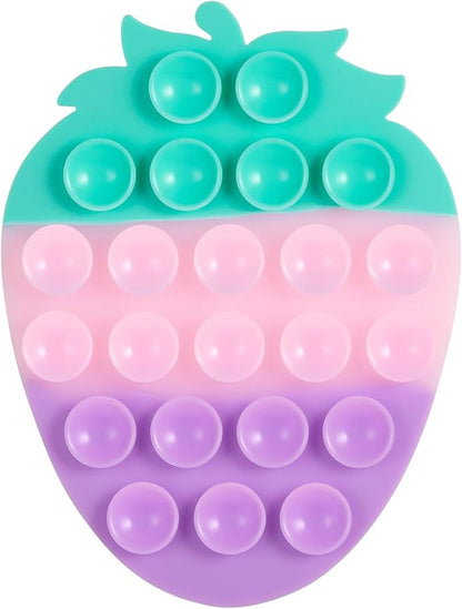 Silicone Phone Grip, 23 Suction Cups, Suitable for Selfies and Videos on Mirrors, bathrooms and Smooth Surfaces, Compatible with iPhone, Samsung(Strawberry Shaped, Colorful)