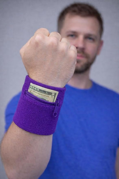Suddora Zipper Wrist Pouch - Sweatband/Wristband Wallet for Keys, ID, Cards, Cash