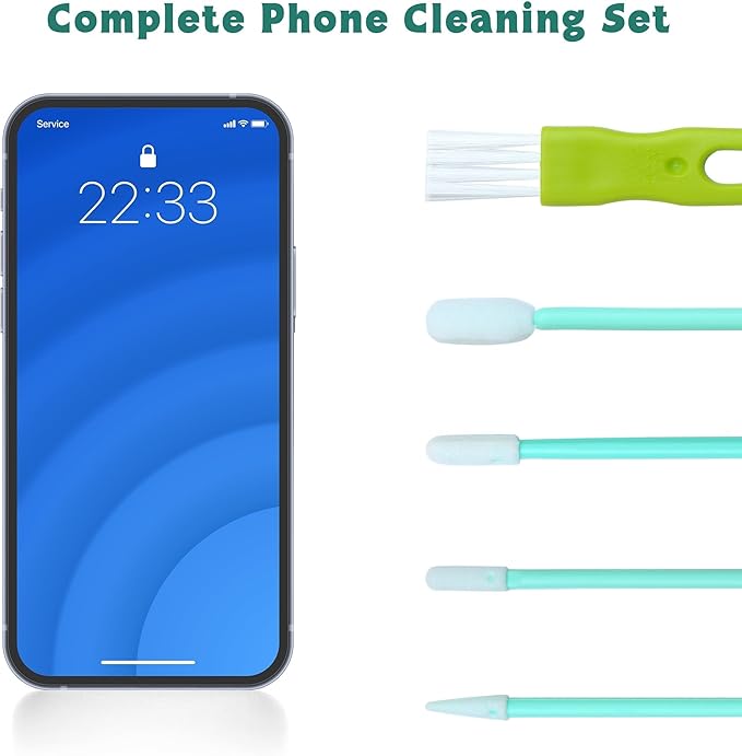 Aneco 68 Pieces Cell Phone Cleaning Kit Brush Set USB Charging Port Type C Anti Dust Port Plug Set and Headphone Jack Cleaner Compatible with iPhone, iOS Android, Cell Phone, Electronics Cleaner
