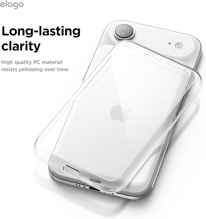 elago Hybrid Clear Case Compatible with MagSafe Battery Pack for iPhone Air - PC + TPU Hybrid Technology, Anti-Yellowing, Crystal Clear, Shockproof Cover, Protective Case (Transparent)
