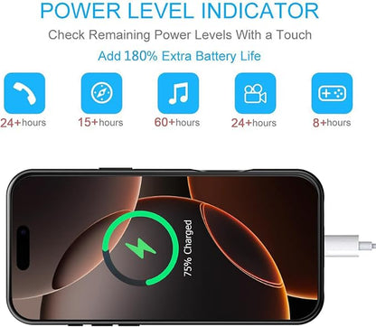 Battery Case for iPhone 16 Pro Max, 12000mAh Protective Charging Case with Wireless Charging Compatible with iPhone 16 Pro Max (6.9 inch) Rechargeable Battery Pack Charger Cover with Carplay (Black)