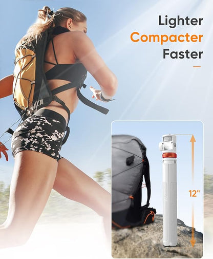 EUCOS 62" Tripod for iPhone, Sturdy Selfie Stick Tripod with Remote & Lightweight Phone Stand, Solidest Portable Cell Phone Tripod, Compatible iPhone Pro Max/Android [White]