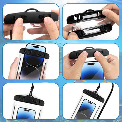 Waterproof Phone Pouch, 2 Pack Water Proof Cell Phone Case, Phone Wet Dry Bag Holder Beach Vacation Waterpark Underwater Cruise Essentials Accessories Must Haves Packing List Stuff for Men Women