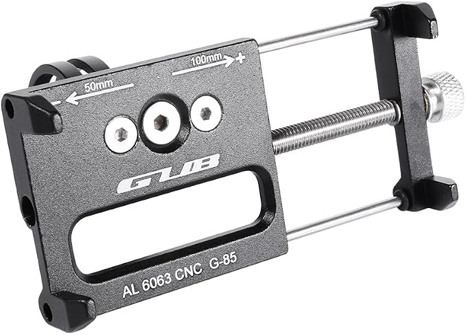 GUB Bicycle & Motorcycle Phone Mount, Aluminum Alloy Universal Bike Handlebar Phone Mount Holder Adjustable Compatible with iPhone X XR Xs 7s 8 Plus,Compatible with SamsungS9/S8/Note5/4 (Black)