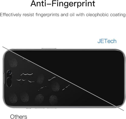 JETech Privacy Full Coverage Screen Protector for iPhone 14 Pro Max 6.7-Inch, with Camera Lens Protector, Anti-Spy Tempered Glass Film, 2-Pack Each
