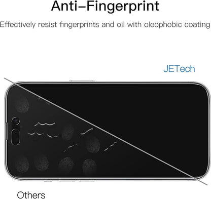 JETech Privacy Full Coverage Screen Protector for iPhone 14 Pro 6.1-Inch with Camera Lens Protector, Anti-Spy Tempered Glass Film, 2-Pack Each