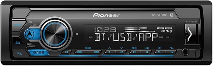 Pioneer MVH-S310BT Single Din Built-In Bluetooth, MIXTRAX, USB, Auxiliary, Pandora, Spotify, iPhone, Android and Smart Sync App Compatibility Car Digital Media Receiver